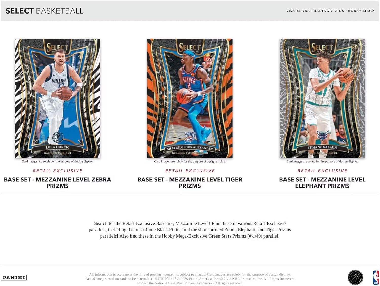 Panini 2024-25 Select Basketball Hobby Mega Trading Card Box (Green & Blue Stars Prizm)