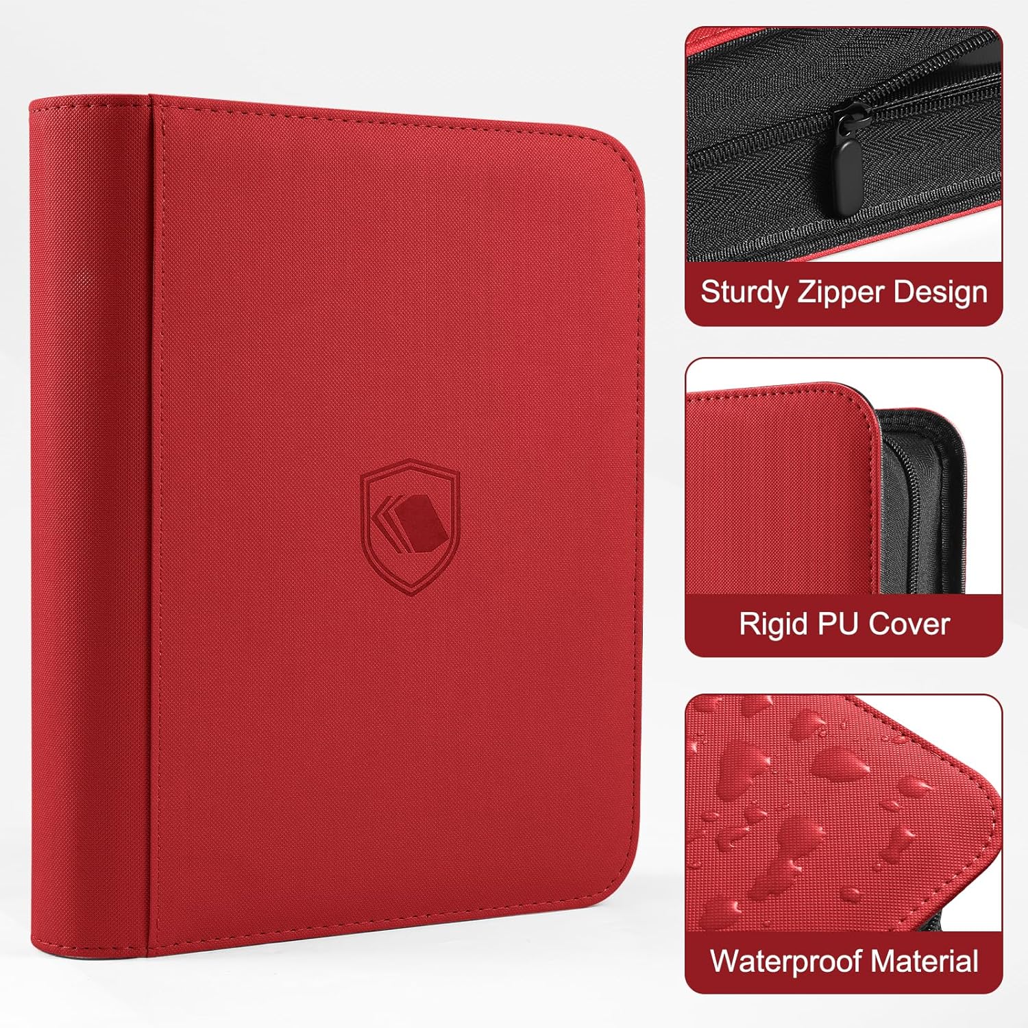Toploader Binder, Holds 360 Toploaders, 100 Toploaders INCLUDED, 9-Pocket PU Cover Top Loader Binder for 3" x 4" Rigid Toploader, Ringless Double-Sided Toploader Card Binder for TCG, Sport Cards