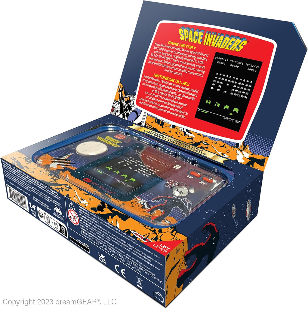 My Arcade Space Invaders Pocket Player Pro: Retro Gaming Consoles, Fun Game for The Family, 2.75" Color Display