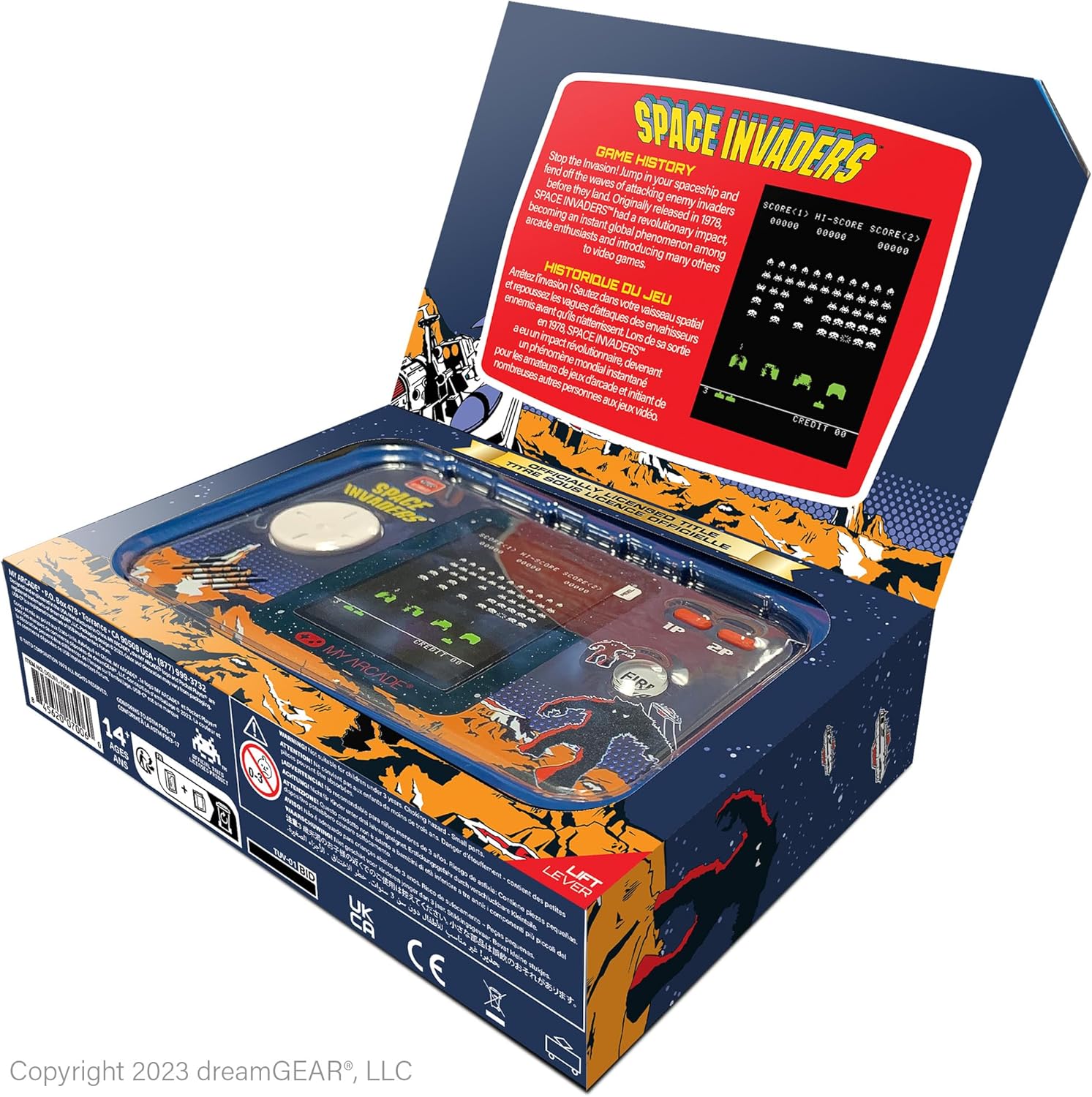 My Arcade Space Invaders Pocket Player Pro: Retro Gaming Consoles, Fun Game for The Family, 2.75" Color Display