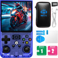 R36MAX Retro Handheld Game Console, 4.0-Inch IPS Display, 720x720 Resolution, Linux System, 64GB Support 18,000+ Classic Games, 4000mah Battery, with Portable Case(Blue 64GB)