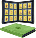 Top Loader Binder 9 Pocket, Holds 288 Toploaders, Side-Loading Zippered Denim Style Album for Trading Cards, Sports Cards, Baseball, MTG, TCG and Graded Card Sleeves (3" x 4") (Aqua Green)