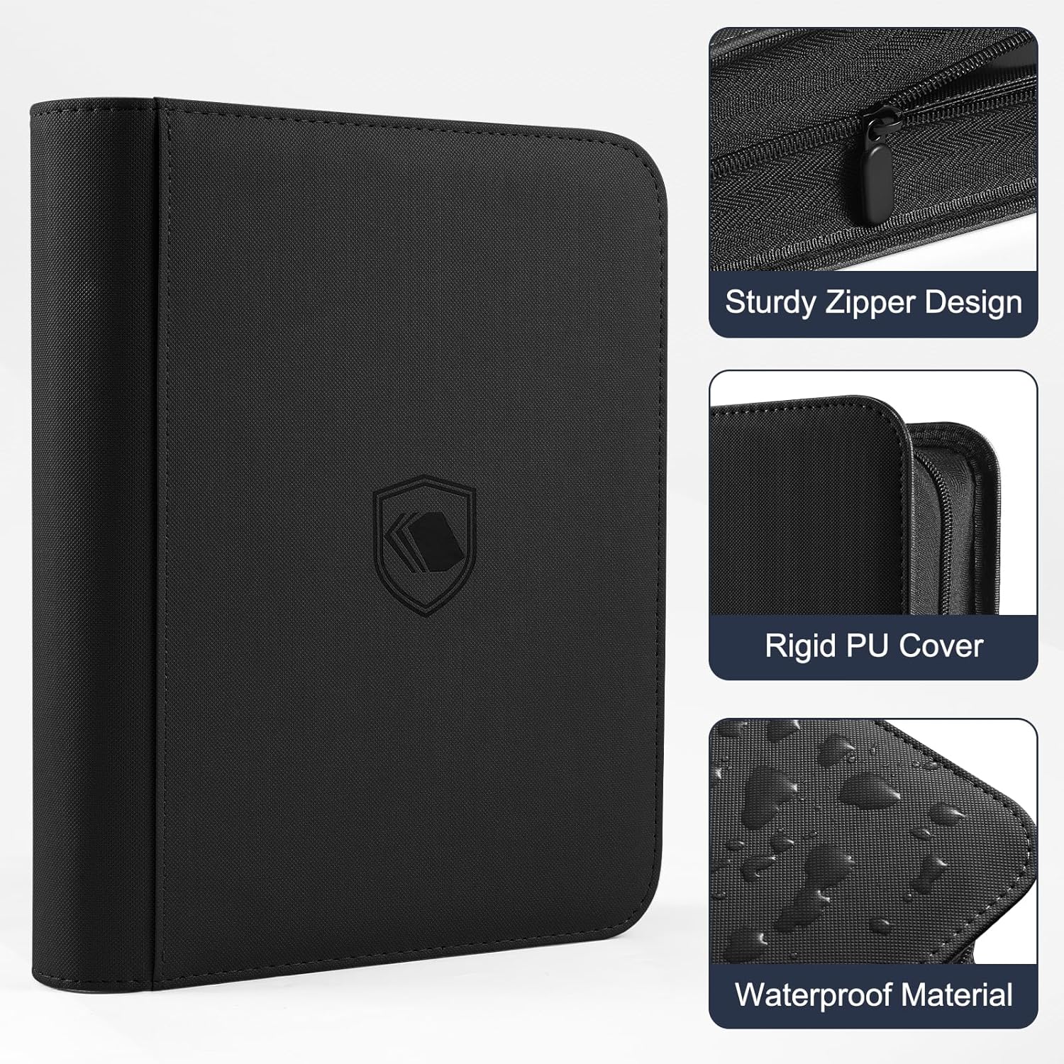 Toploader Binder, Holds 360 Toploader, 100 Toploaders INCLUDED, 9-Pocket PU Cover Top Loader Binder for 3" x 4" Rigid Toploaders, Ringless Double-Sided Toploader Card Binder for TCG, Sport Cards