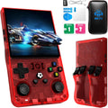 R36MAX Retro Handheld Game Console, 4.0-Inch IPS Display, 720x720 Resolution, Linux System, 64GB Support 18,000+ Classic Games, 4000mah Battery, with Portable Case(Red 64GB)