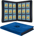 Top Loader Binder 9 Pocket, Holds 288 Toploaders, Side-Loading Zippered Denim Style Album for Trading Cards, Sports Cards, Baseball, MTG, TCG and Graded Card Sleeves (3" x 4") (Blue)