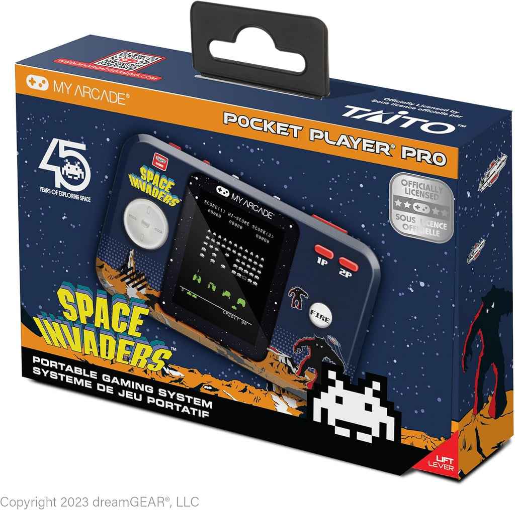 My Arcade Space Invaders Pocket Player Pro: Retro Gaming Consoles, Fun Game for The Family, 2.75" Color Display