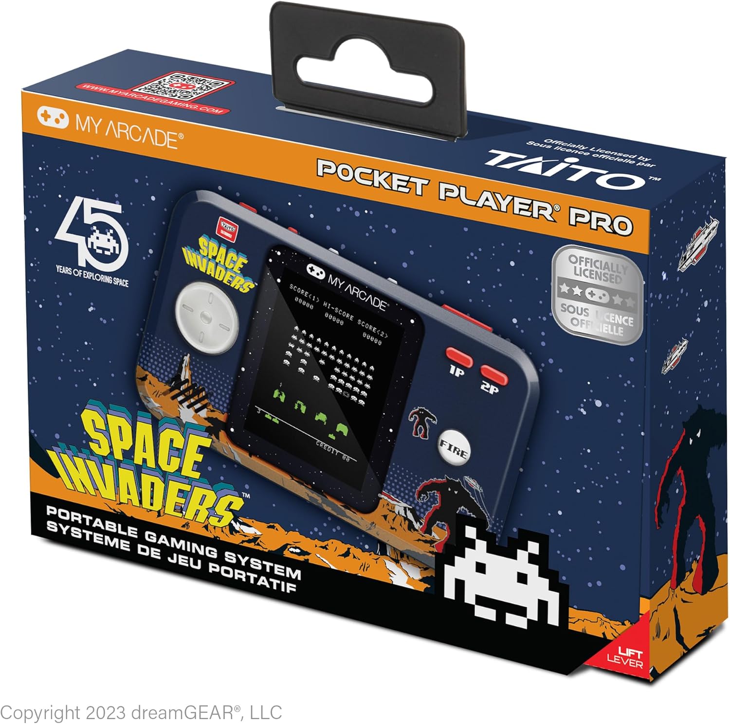 My Arcade Space Invaders Pocket Player Pro: Retro Gaming Consoles, Fun Game for The Family, 2.75" Color Display