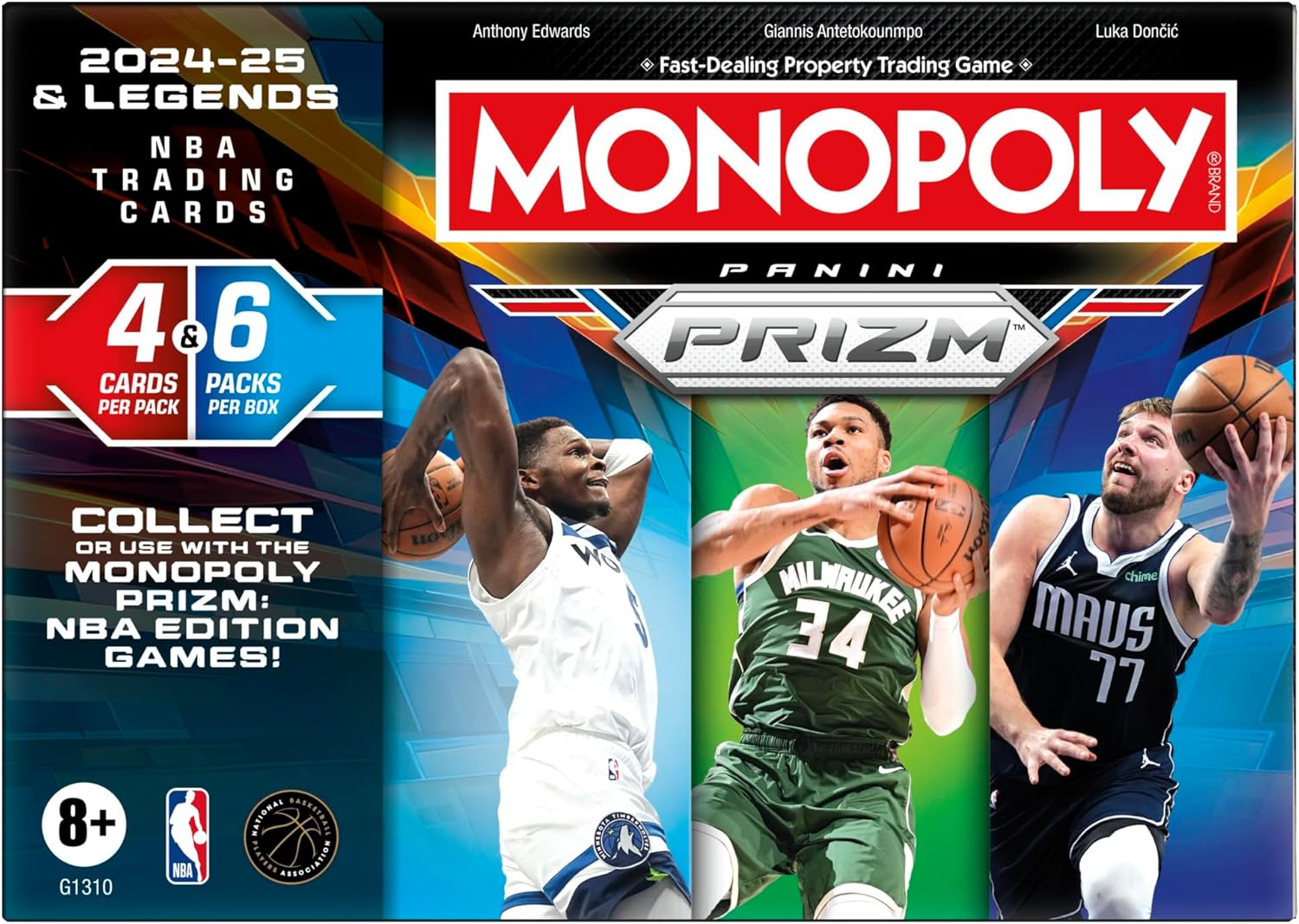 Monopoly Panini Prizm: 2024-25 and Legends NBA Trading Cards Booster Box | Collect or Use with Monopoly Panini Prizm: NBA Edition Games | Ages 8+