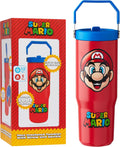 Get Trend Super Mario Tumbler Stainless Steel with Straw 30oz Kids Teens Insulated Cup with Lid Travel Mug Cups for School Sports Gifts for Kids (Red Super Mario)