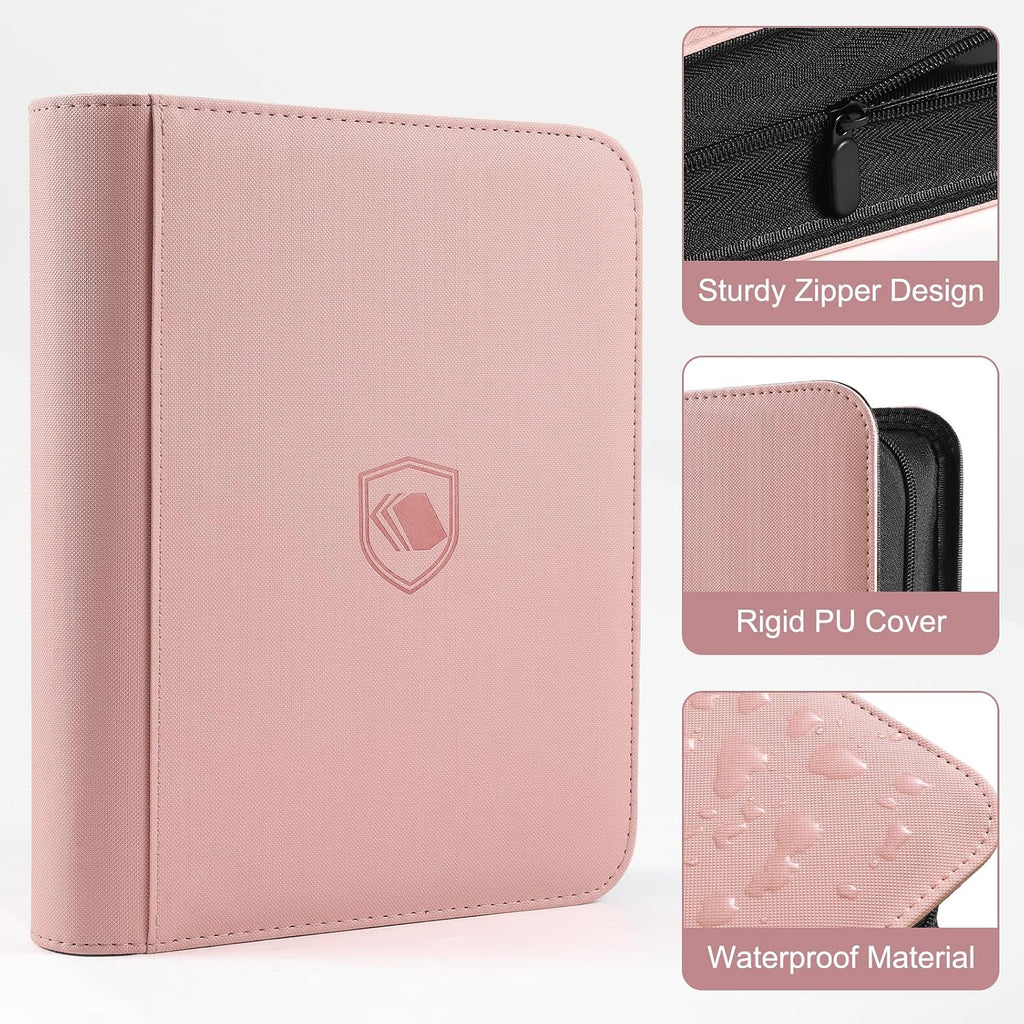 Toploader Binder, Holds 360 Toploaders, 100 Toploaders INCLUDED, 9-Pocket PU Cover Top Loader Binder for 3" x 4" Rigid Toploader, Ringless Double-Sided Toploader Card Binder for TCG, Sport Cards