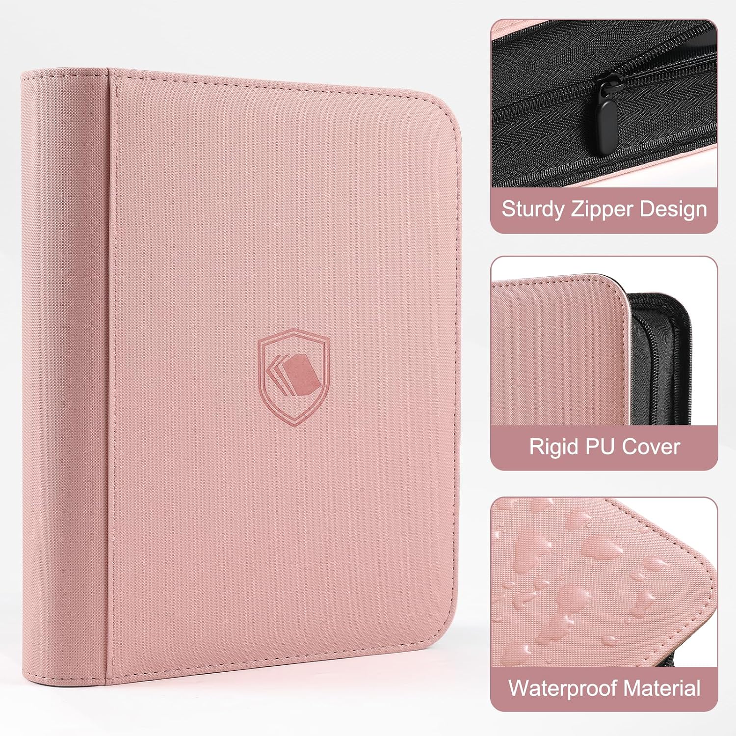 Toploader Binder, Holds 360 Toploaders, 100 Toploaders INCLUDED, 9-Pocket PU Cover Top Loader Binder for 3" x 4" Rigid Toploader, Ringless Double-Sided Toploader Card Binder for TCG, Sport Cards