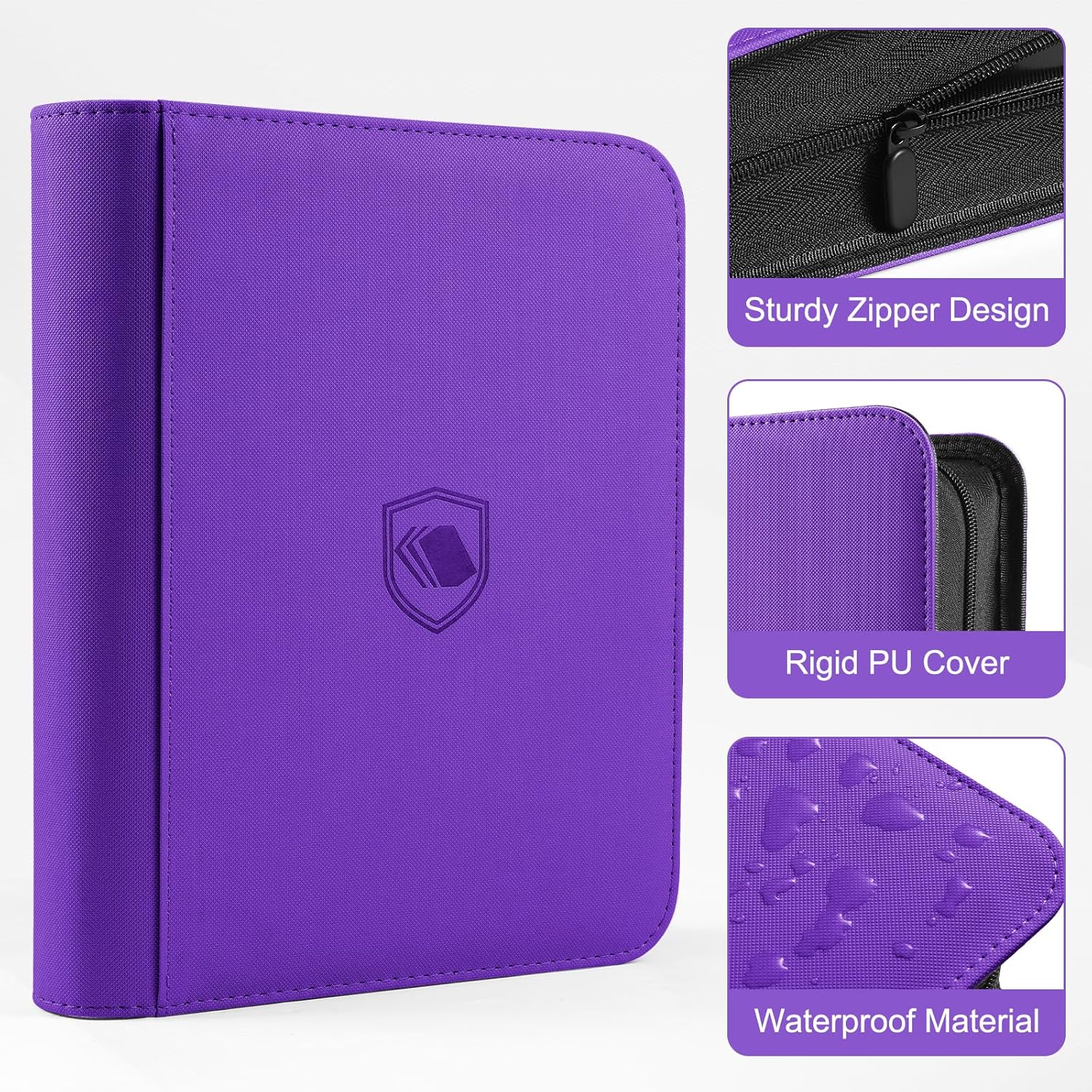Toploader Binder, Holds 360 Toploaders, 100 Toploaders INCLUDED, 9-Pocket PU Cover Top Loader Binder for 3" x 4" Rigid Toploader, Ringless Double-Sided Toploader Card Binder for TCG, Sport Cards